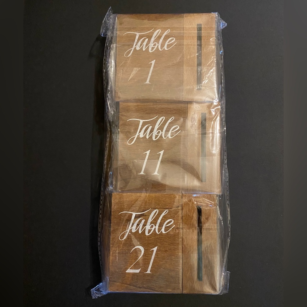 Wooden Table Number Signs